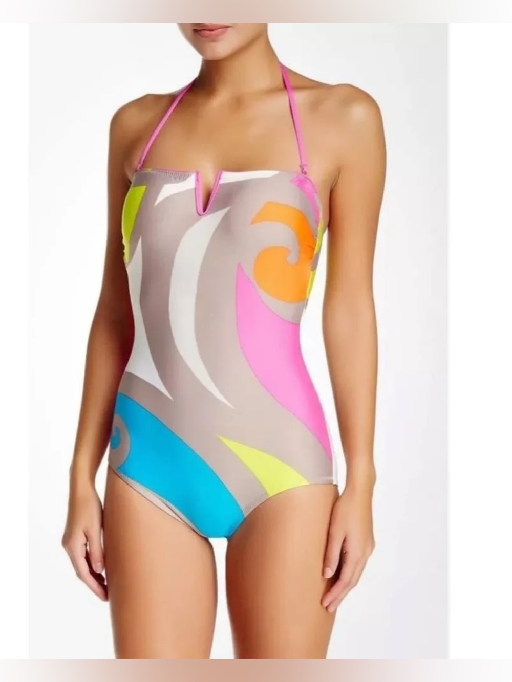 Trina Turk Pop Wave One-Piece Swimsuit with Removable Strap